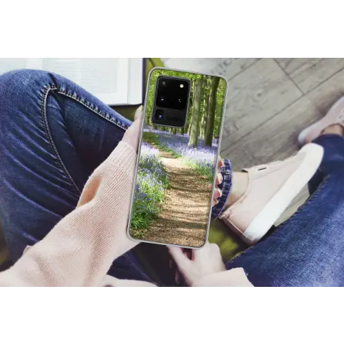 Bos - Pad - Bloemen - Paars - Groen - Natuur Telefoonhoesje Samsung Galaxy S20 Ultra klein -handS20Ultra