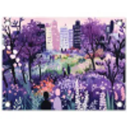 Park - Bomen - Bloemen - Gebouwen tuinposter los doek klein -3d