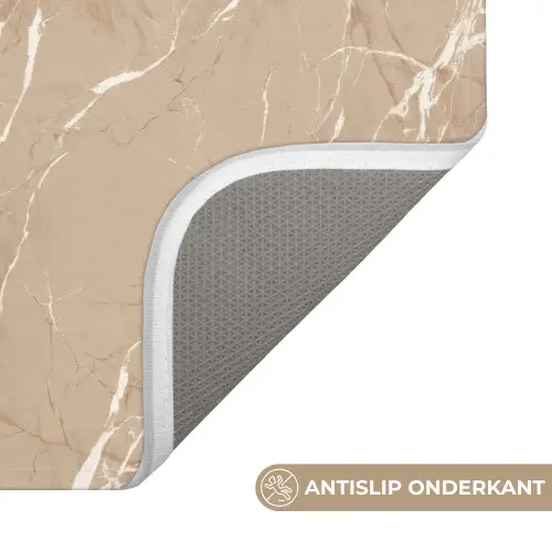 Beige - Marmer - Organisch - Wit WCmat klein 1009 -USP_AntislipNL