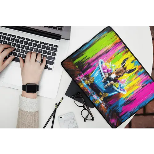 Ezel - Badkuip - Roze - Schuim laptophoes neopreen klein -bureau