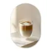Mok - Latte - Minimalistisch - Schaduw Wandcirkel Ovaal Forex klein -3d