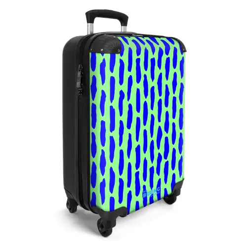 Blauw patroon op mintgroen NBS - Handbagage koffer - Kinderen Unisex middel -productfoto_3d