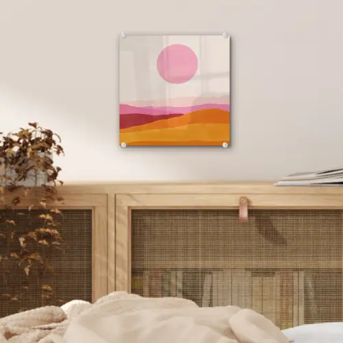 Heuvels - Oranje - Zon - Abstract plexiglas 5mm klein -sfeer4