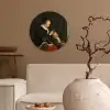 De luizenjacht - Schilderij van Gerard ter Borch Wandcirkel kunststof plaat 5mm dik klein -sfeer1