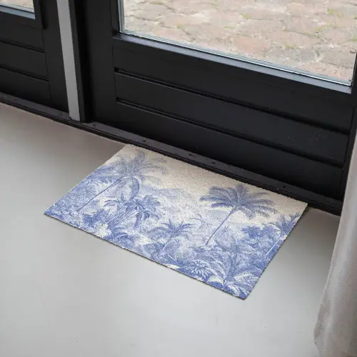 Tropisch - Jungle - Blauw Deurmat klein -sfeer2