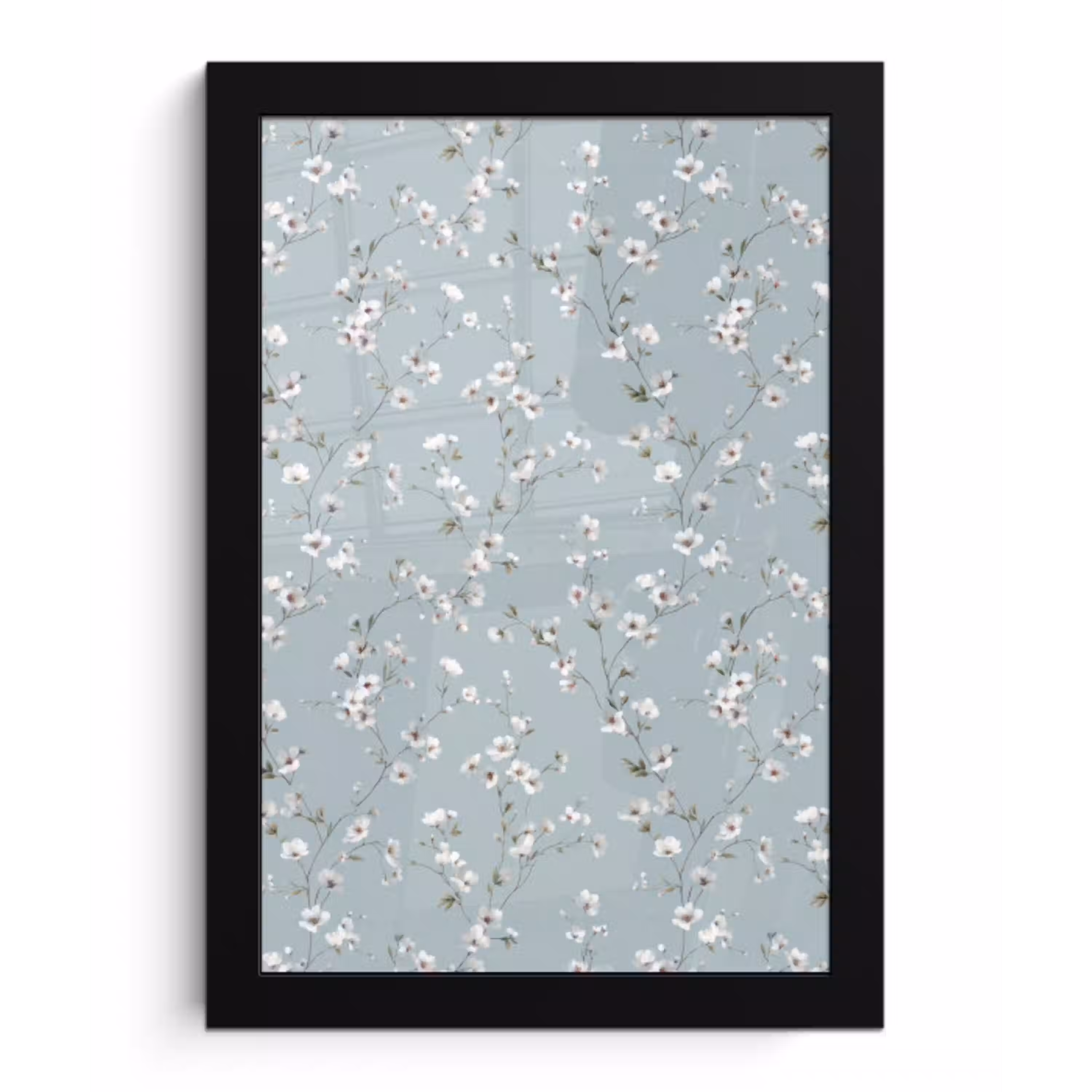 Klassiek - Bloemen - Blauw fotolijst zwart zonder passe partout klein 224 -3d