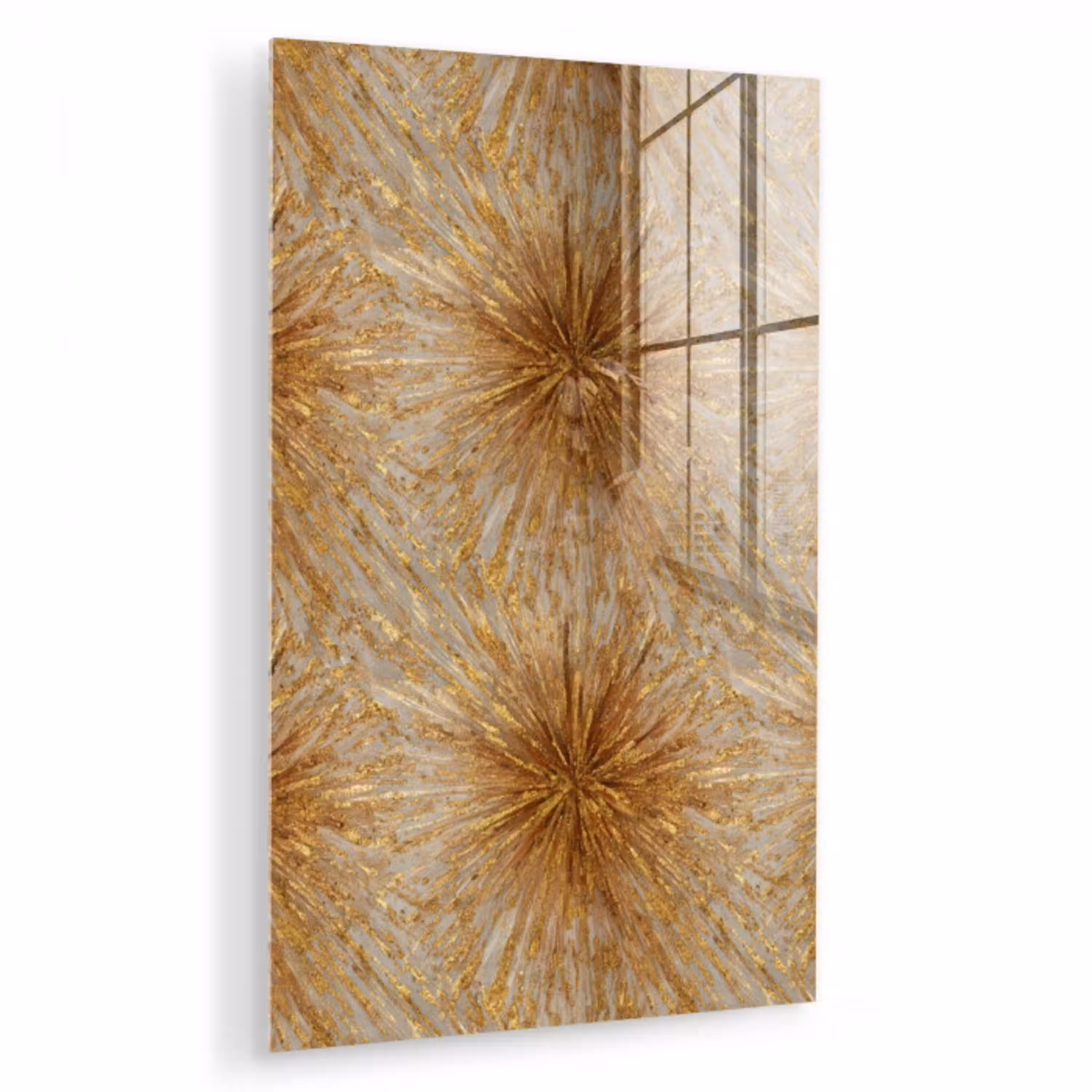 Explosie - Abstract - Goud - Wit plexiglas 5mm klein 9 -zzzproduct_nieuw