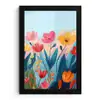 Illustratie - Bloemen - Kleurrijk fotolijst zwart zonder passe partout klein -3d