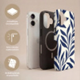 Bladeren - Klimop - Donkerblauw Toughcase MagSafe Apple iPhone 17 klein -USP_Lagen_DE
