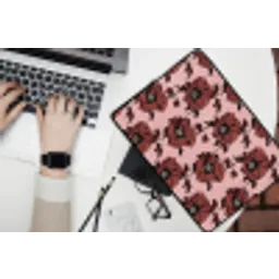 Bloemen - Retro - Rood laptophoes neopreen klein 279 -bureau