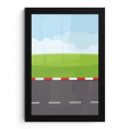 Racebaan - Illustratie - Sport - Kleurrijk fotolijst zwart zonder passe partout klein -3d