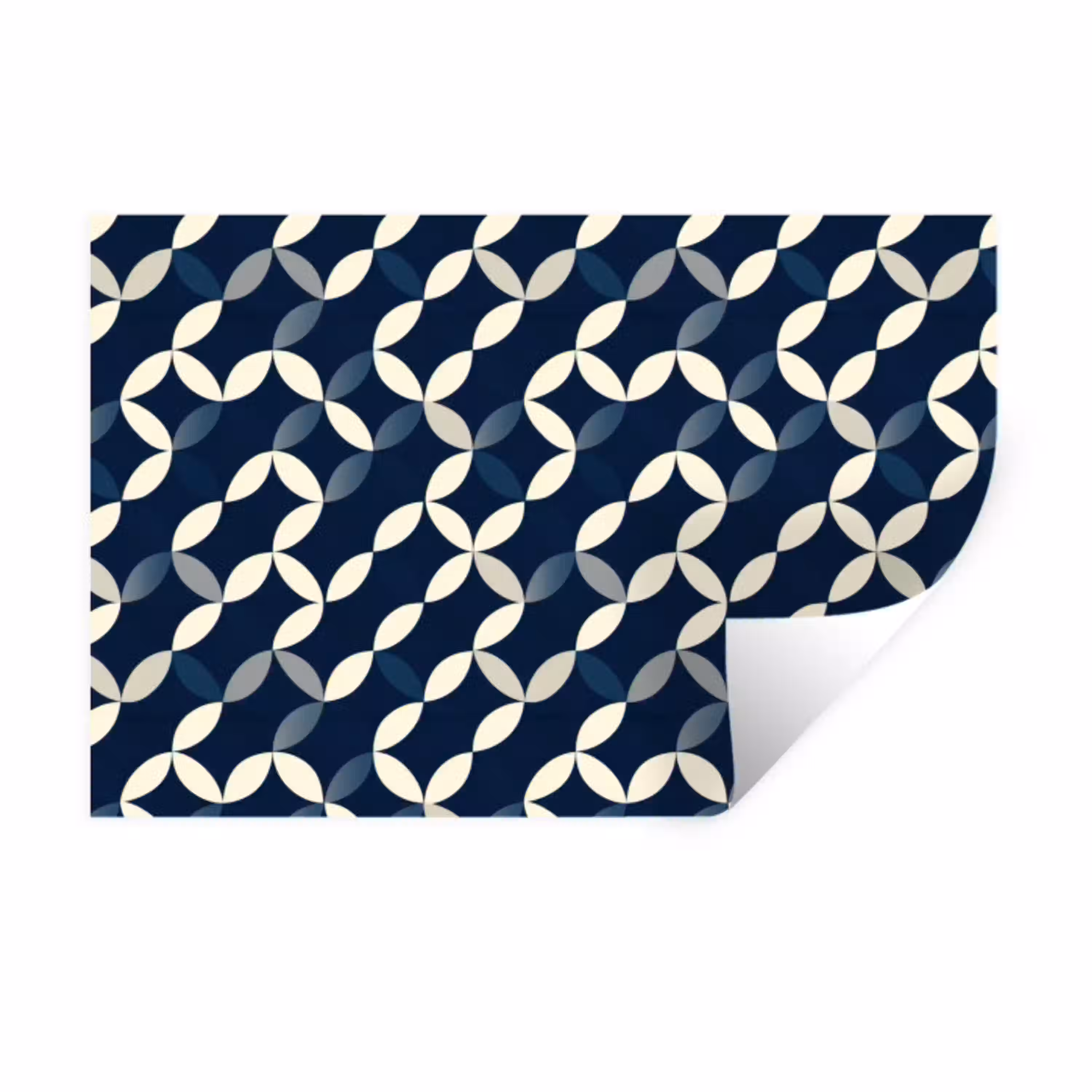 Abstract - Patroon - Blauw Muursticker klein 286 -3d