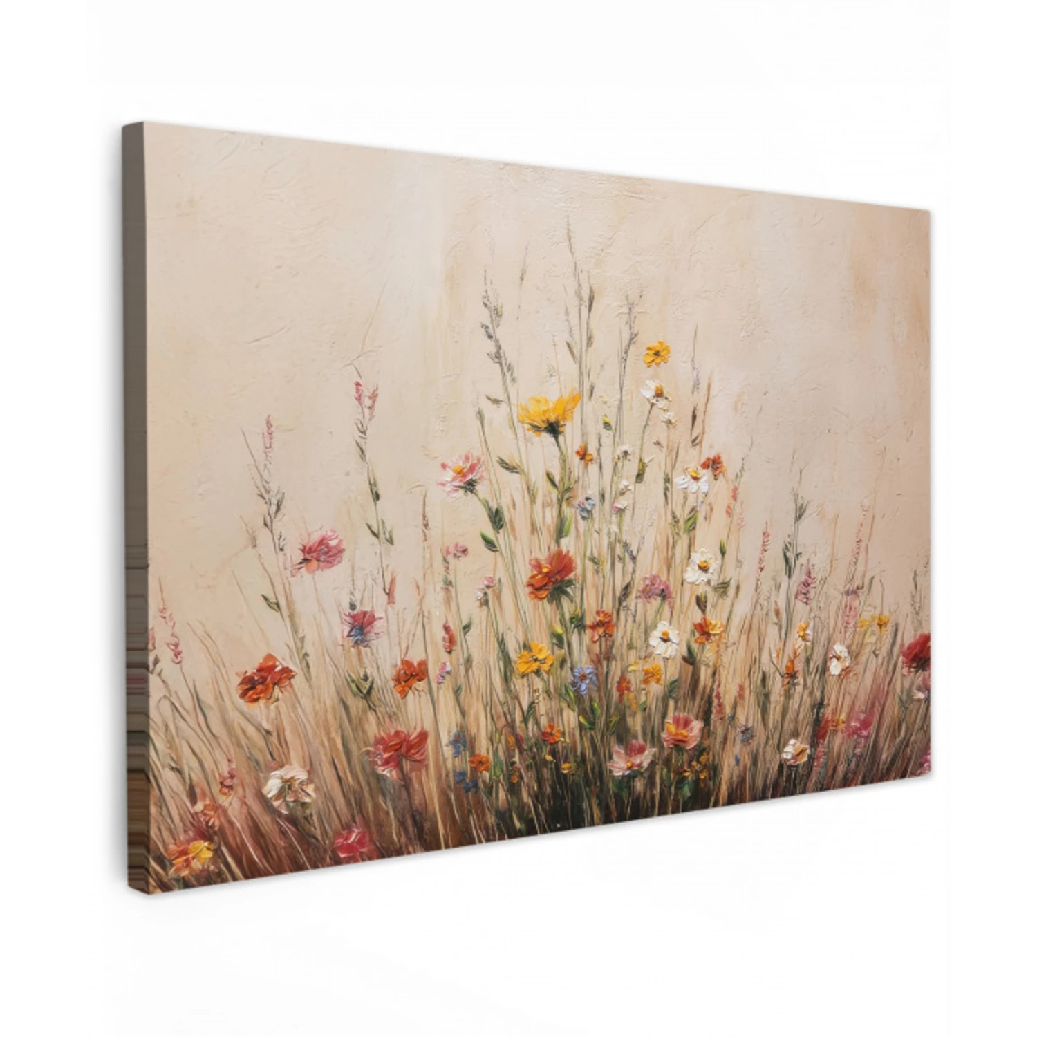 Wilde bloemen - Penseelstreken - Rustgevend canvas 2cm klein -z3d