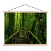 Jungle - Brug - Mos - Natuur - Tropisch textielposter latten blank klein -3d