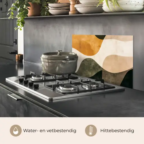 Vormen - Okergeel - Abstract keuken achterwand spatscherm klein -usp_NL