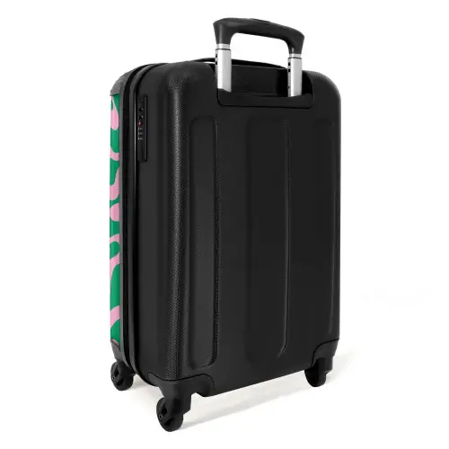 Abstract - Organisch Roze/Groen NBS - Handbagage koffer - Kinderen Unisex middel -achterkant