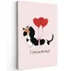Hond - Teckel - Valentijn - Love canvas 2cm klein -z3d