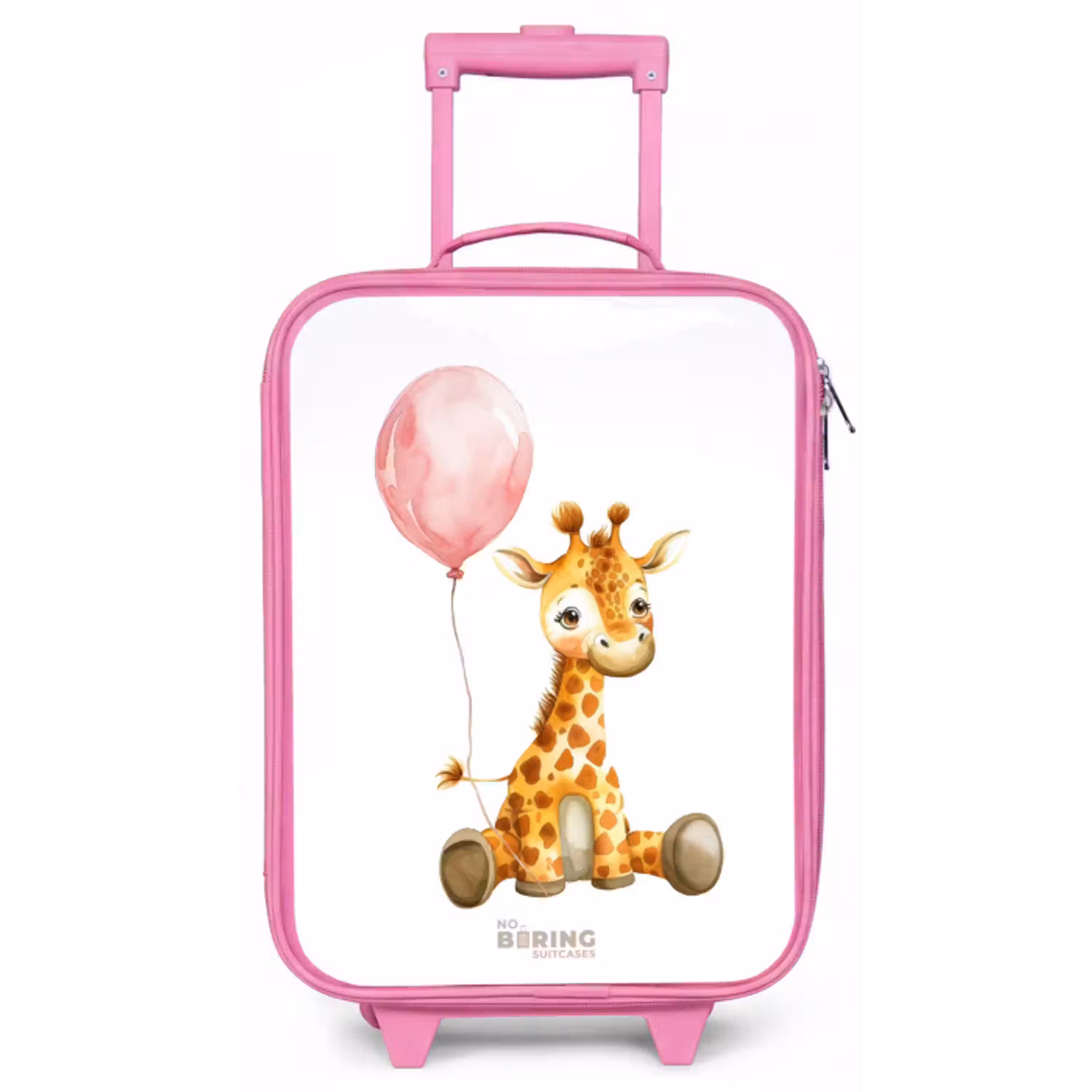 Giraffe met roze ballon Kinderkoffer - Roze klein -zz3dotto