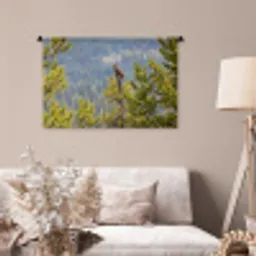 Uil - Oehoe - Bomen - Natuur Wandkleed katoen middel -sfeer4