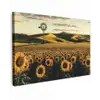 Zonnebloem - Veld - Windmolen Tuinposter op houten frame 2 cm dik klein -3d