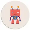 Robot - Tandwiel - Gezicht - Antenne - Kids - Jongetjes Wandcirkel kunststof plaat 5mm dik klein -3d
