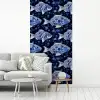 Vissen - Bloemen - Blauw fotobehang vinyl groot 64 -woonkamer