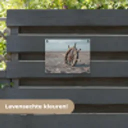 Scheepsstuur - Hout - Bruin - Zand tuinposter los doek klein -sfeer3