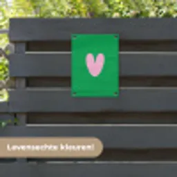 Groen - Hart - Minimalistisch - Valentijn tuinposter los doek klein -sfeer3