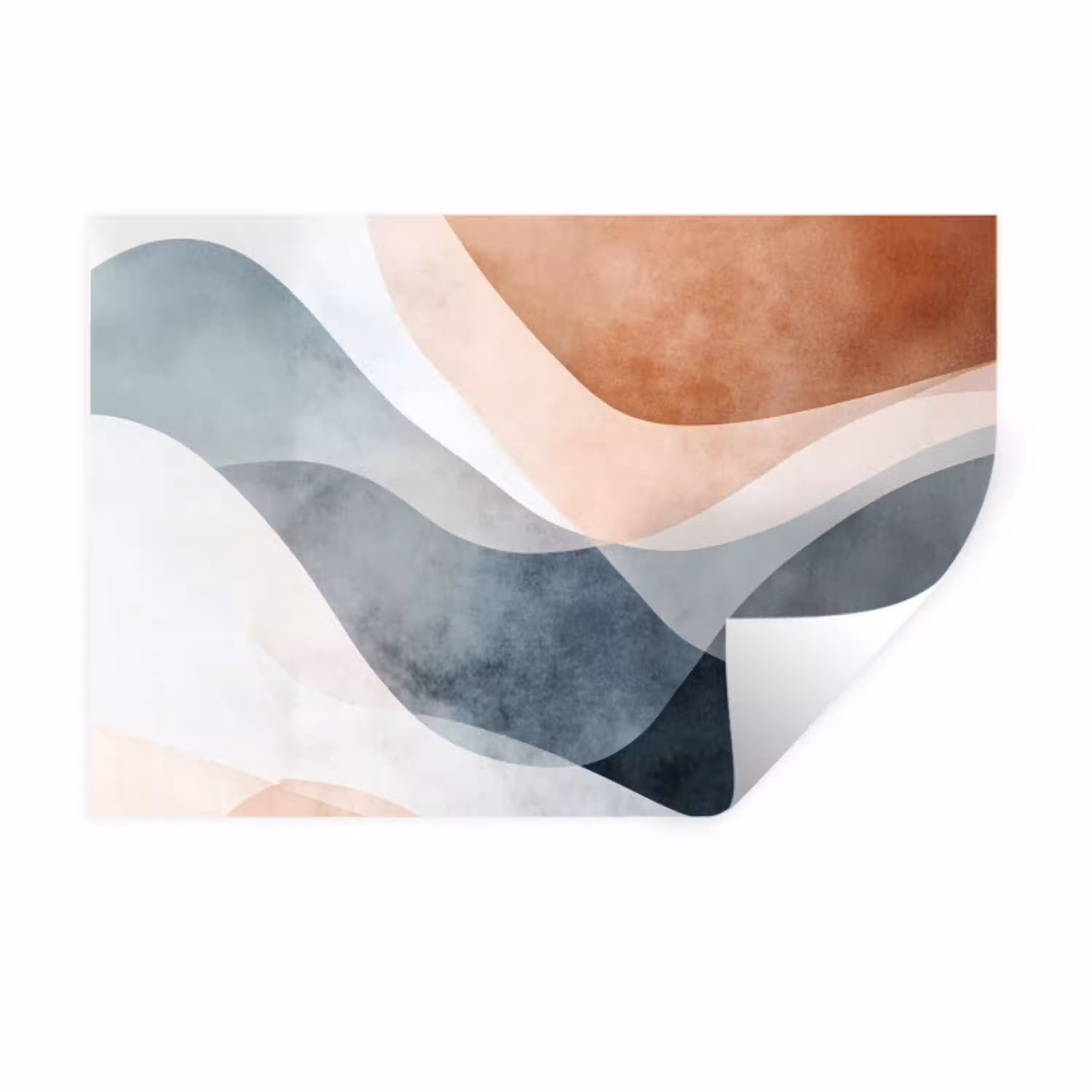 Abstract - Golven - Blauw Muursticker klein -3d