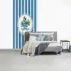 Illustratie - Bessen - Blauw - Strepen fotobehang vinyl groot -slaapkamer