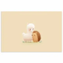 Alpaca - Egel - Bruin - Knuffelen poster papier klein -3d