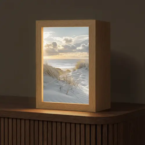 Zonsondergang - Duinen - Planten - Natuur - Strand Light Box met kabel (Tafellamp) klein -z3d_website