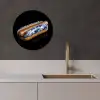 Hotdog - Porselein - Delfts blauw - Eten KitchenYeah - Keuken - Wandcirkel Forex klein -sfeer1