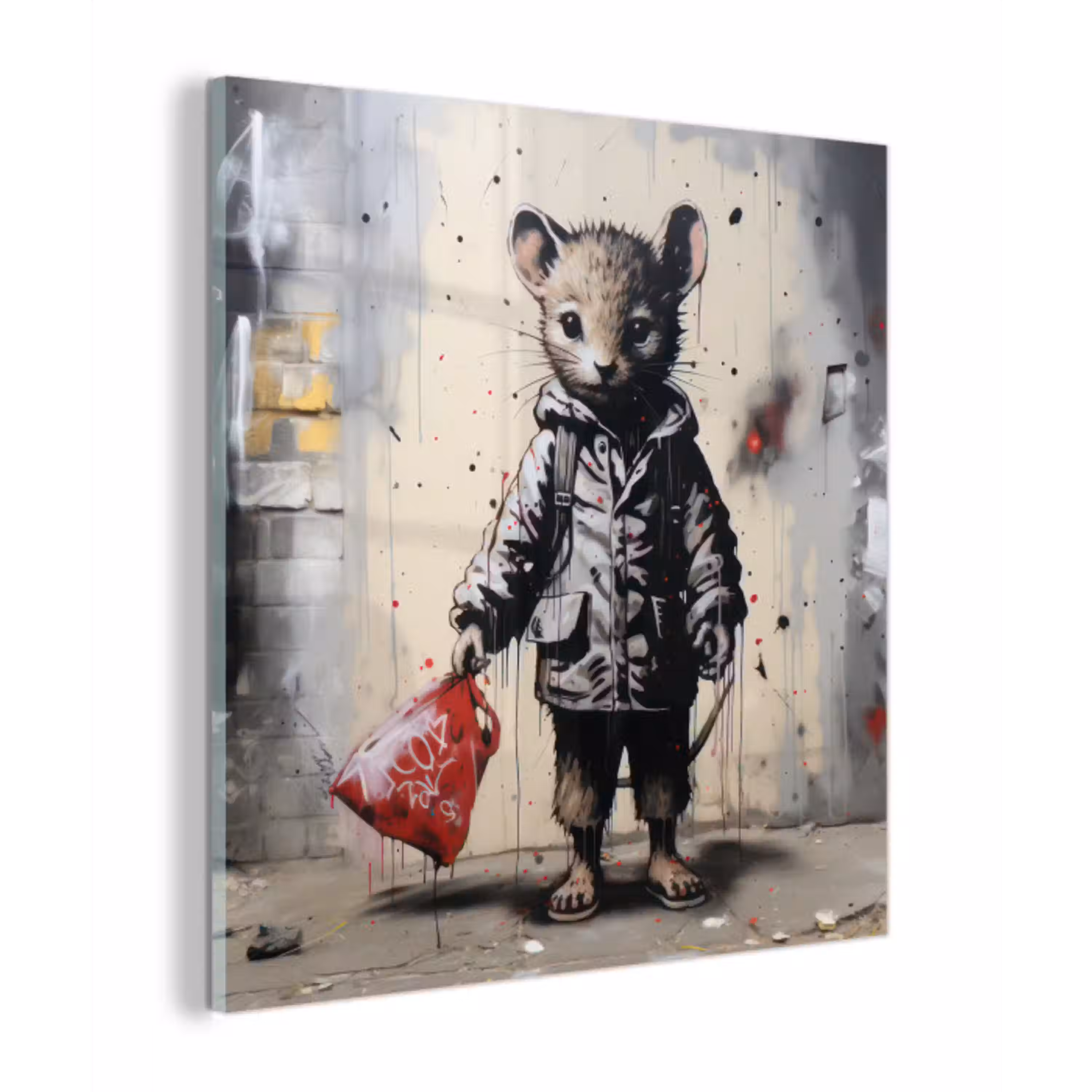 Muisje - Rood - Graffiti plexiglas 5mm klein -z3d