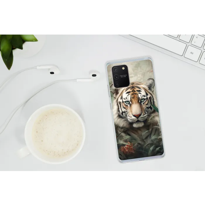 Tijger - Vlinders - Dieren - Jungle - Bloemen Telefoonhoesje Samsung Galaxy S10 Lite klein -oordopS10Lite