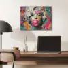 Vrouw - Kauwgom - Graffiti - Neonkleuren PET vilt klein -sfeer5