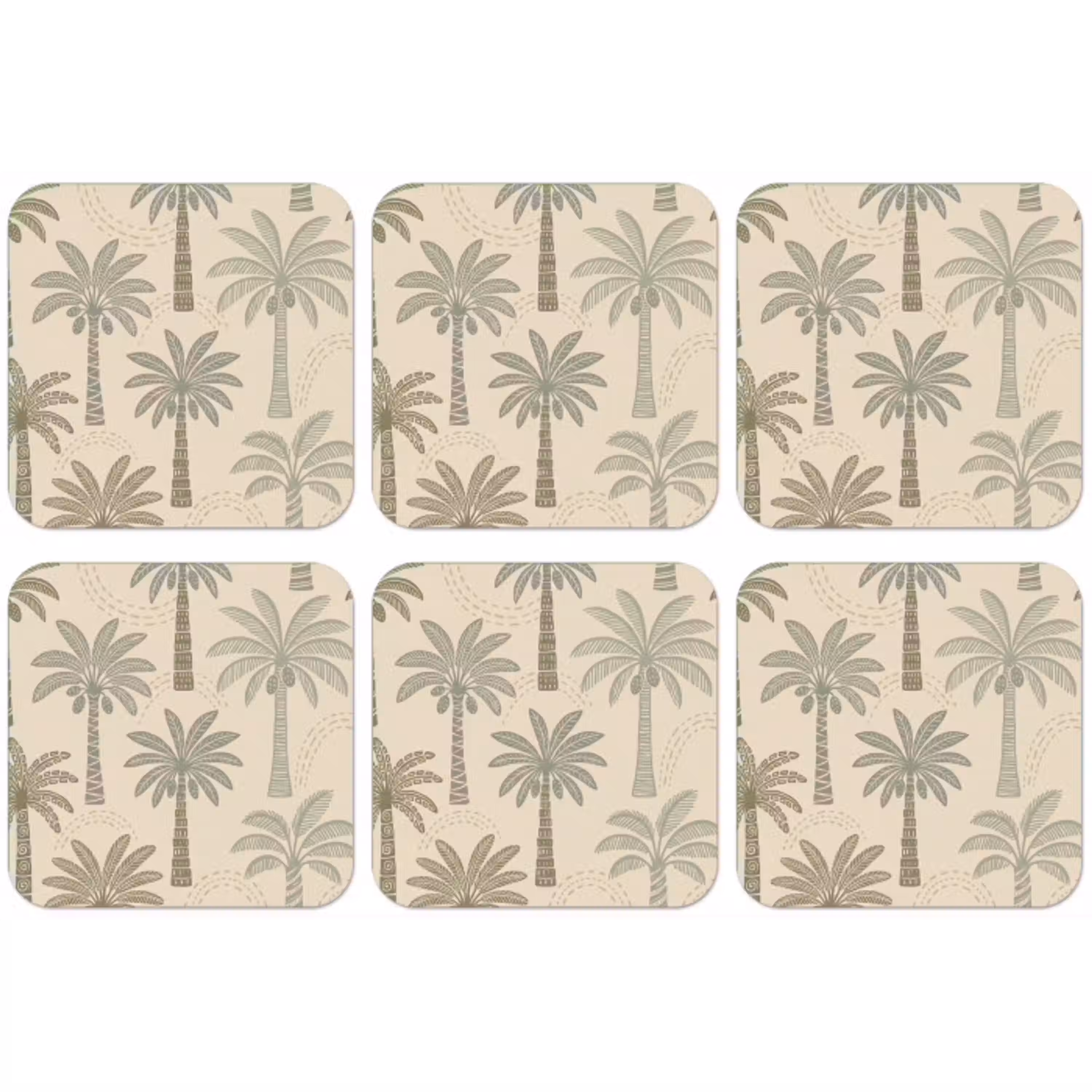 Palmbomen - Patroon - Tropisch - Beige onderzetter kurk middel -zkaufland3dotto