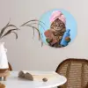 Kat - Handdoek - Washand - Zeep Wandcirkel kunststof plaat 5mm dik klein -sfeer4