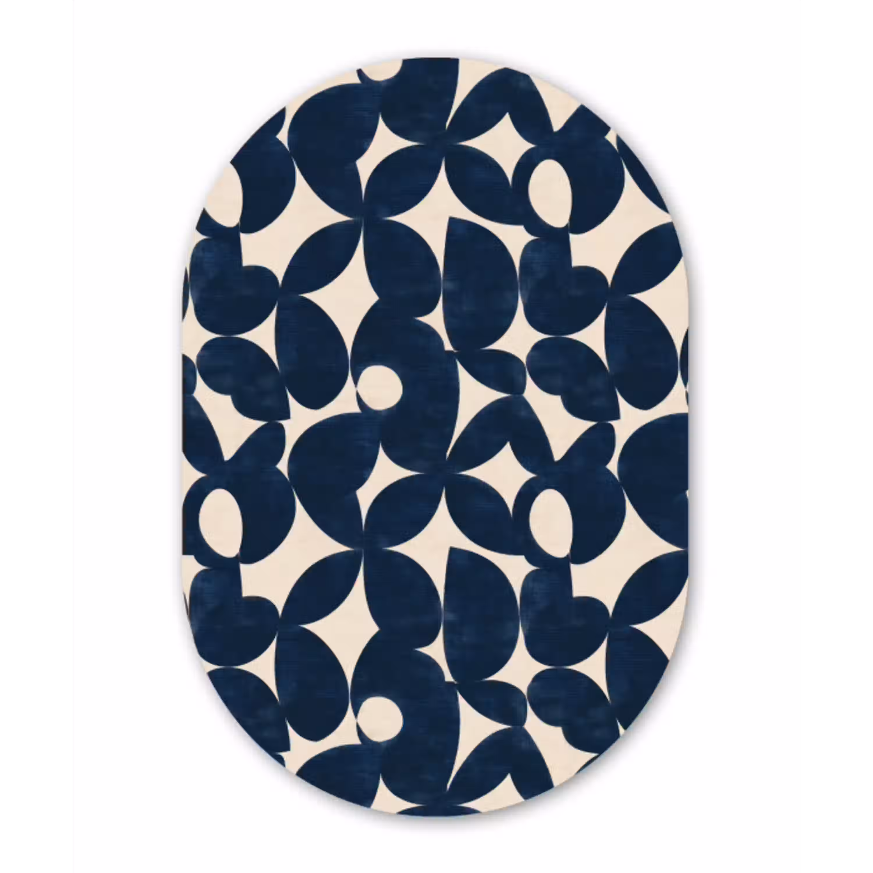 Modern - Geometrisch - Blauw Wandcirkel Ovaal Aluminium middel 839 -3d