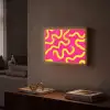 Lijn - Geel - Abstract Light Box met batterij (Wandlamp) middel -sfeer1