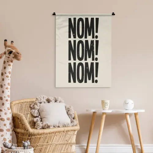 Japandi - Decoratie - Vintage - Zwart Wandkleed katoen klein -wsfeer5_kind