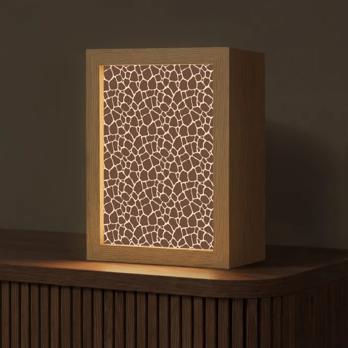 Patroon - Giraf - Bruin Light Box met kabel (Tafellamp) klein 925 -z3d_website