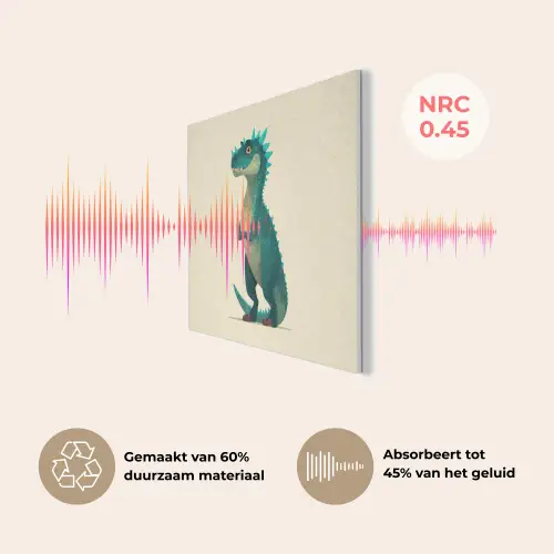 Dinosaurus - Turquoise - Stekels PET vilt klein -USP_NL