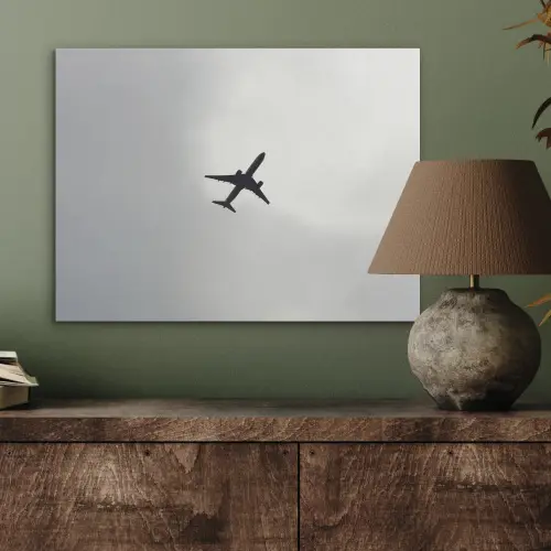 Minimalistisch - Silhouet - Zwart - Vliegtuig PET vilt klein -sfeer2