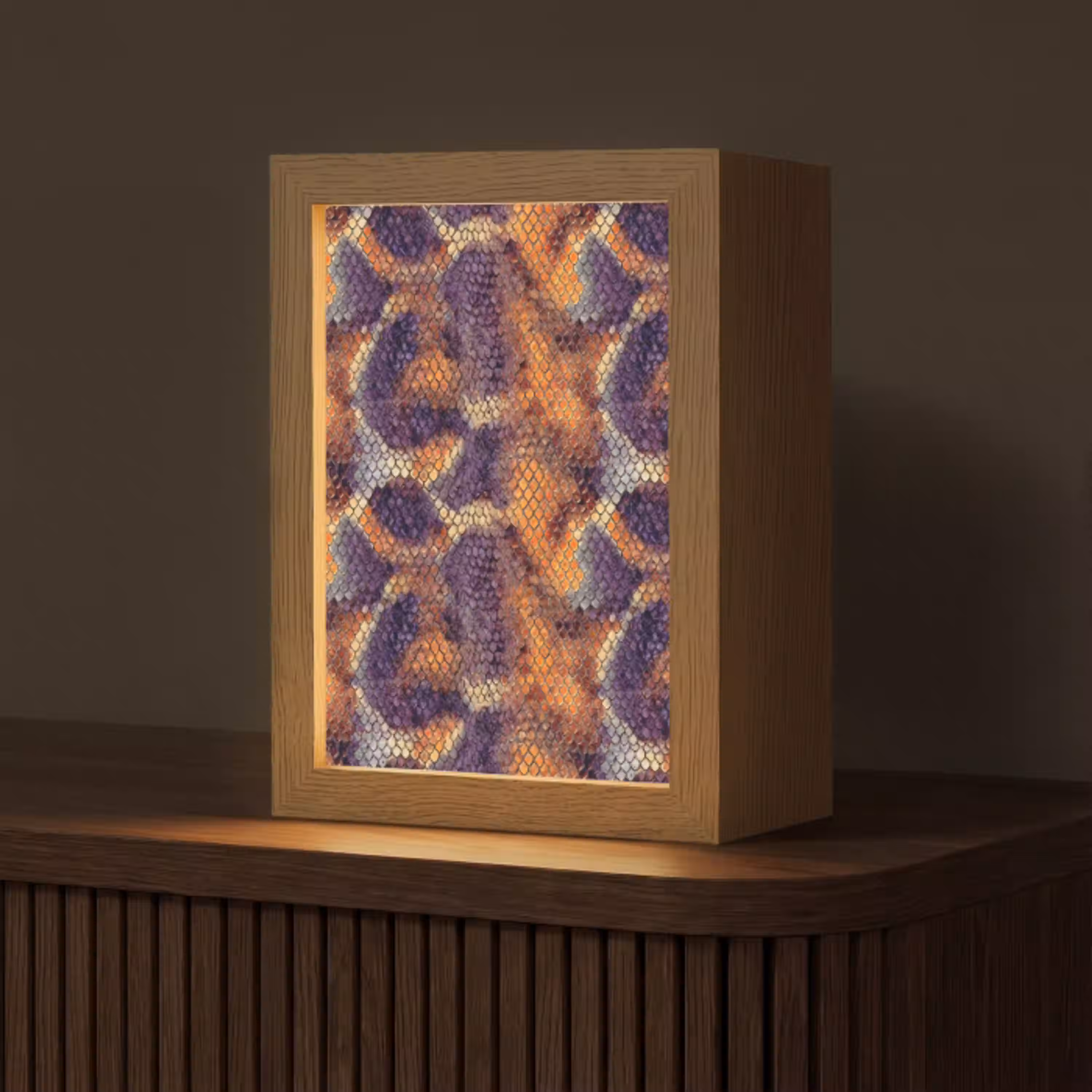 Slang - Schubben - Kleurrijk Light Box met kabel (Tafellamp) klein 925 -z3d_website