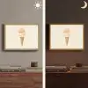 Minimalistisch - Schepijs - Hoorntje - Beige Light Box met batterij (Wandlamp) middel -sfeer3