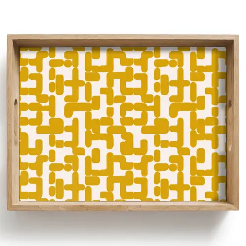Geel - Beige - Patroon Dienblad Rechthoek middel 911 -z3d_shopping