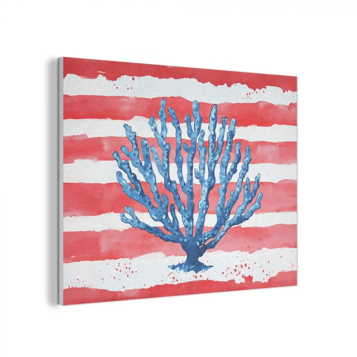 Koraal - Verfstructuur - Rood - Blauw PET vilt klein -3d