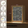Abstract - Lijnen - Blauw - Goud Light Box met kabel (Tafellamp) klein 925 -USP_NL