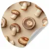 Kastanje Champignons - Beige Wandcirkel behangsticker klein -3d